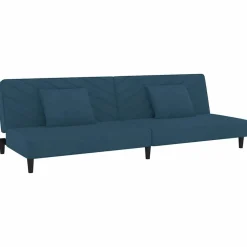 vidaXL 2-personers sovesofa med 2 puder fløjl blå