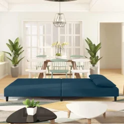vidaXL 2-personers sovesofa med 2 puder fløjl blå