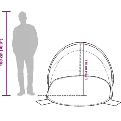 vidaXL 2-personers strandtelt vandtæt pop-up azurblå