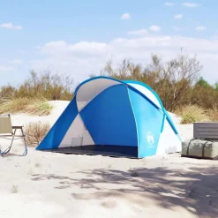 vidaXL 2-personers strandtelt vandtæt pop-up azurblå