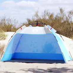 vidaXL 2-personers strandtelt vandtæt quick-release azurblå
