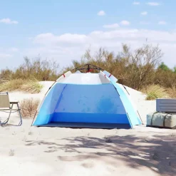 vidaXL 2-personers strandtelt vandtæt quick-release azurblå