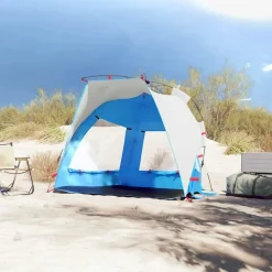 vidaXL 2-personers strandtelt vandtæt quick-release azurblå
