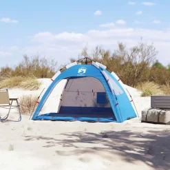 vidaXL 2-personers strandtelt vandtæt quick-release azurblå