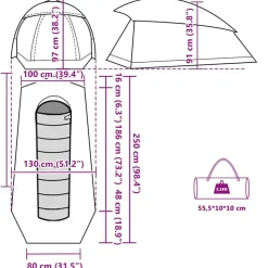 vidaXL 1-persons campingtelt vandtæt mørklægningsstof hvid