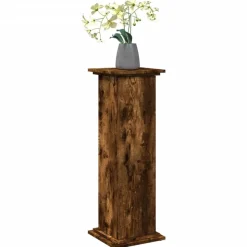vidaXL piedestal med opbevaring 31x30x90 cm konstrueret træ røget eg