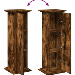 vidaXL piedestal med opbevaring 31x30x90 cm konstrueret træ røget eg