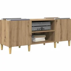 vidaXL Pladeskab Artisan Egetræ 121 x 38 x 48 cm Konstrueret træ