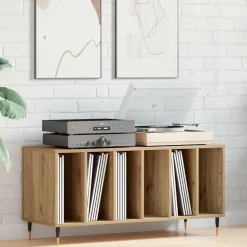 vidaXL Pladeskab med hylde artisan eg 100 x 38 x 48 cm Konstrueret træ