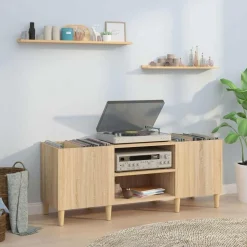 vidaXL pladeskab Sonoma eg 121x38x48 cm konstrueret træ