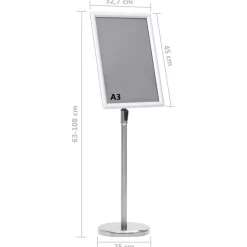 vidaXL plakatstativ A3 aluminiumslegering sølvfarvet