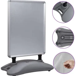 vidaXL plakatstativ A1 med fod aluminiumslegering grå