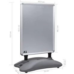 vidaXL plakatstativ A1 med fod aluminiumslegering grå