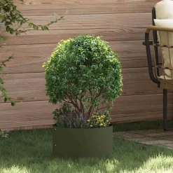 vidaXL Plante ring Oliven grøn 30 x 30 x 20 cm Koldvalset stål