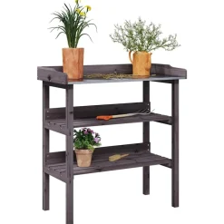 vidaXL plantebord med hylder 78x38x82,5 cm massivt grantræ