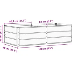 vidaXL Plantekasse Antracit 160 x 80 x 45 cm Stål