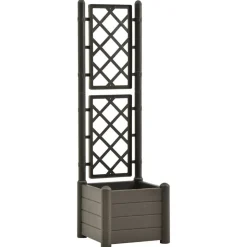 vidaXL plantekasse med espalier 43x43x142 cm PP antracitgrå