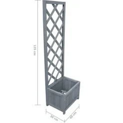 vidaXL plantekasse med espalier 40x30x135 cm massivt fyrretræ