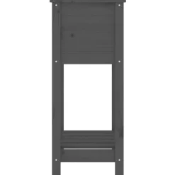 vidaXL plantekasse med hylde 54x34,5x81 cm massivt fyrretræ grå