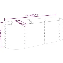 vidaXL plantekasse 114x40x36 cm galvaniseret stål grå