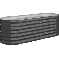 vidaXL plantekasse 114x40x36 cm galvaniseret stål antracitgrå