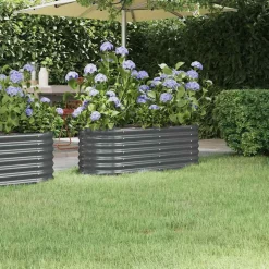 vidaXL plantekasse 114x40x36 cm galvaniseret stål antracitgrå