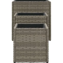 vidaXL plantekasser 3 stk. polyrattan grå