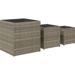 vidaXL plantekasser 3 stk. polyrattan grå