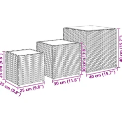 vidaXL plantekasser 3 stk. polyrattan grå