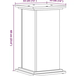 vidaXL plantestativ 33x33x60 cm konstrueret træ brun egetræsfarve