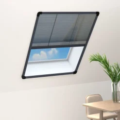 vidaXL plisseret insektnet til vinduer 60x80 cm aluminium antracitgrå