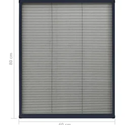 vidaXL plisseret insektnet til vinduer 60x80 cm aluminium antracitgrå