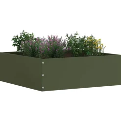 vidaXL Plænekant Oliven grøn 40 x 40 x 13 cm Stål