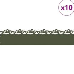 vidaXL Plænekanter 10 pcs Oliven grøn 103 x 0,05 x 22 cm Stål