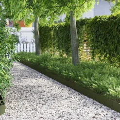 vidaXL Plænekanter 10 pcs Oliven grøn 103 x 0,05 x 22 cm Stål