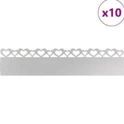 vidaXL Plænekanter 10 pcs Sølv 103 x 0,05 x 22 cm Rustfrit stål