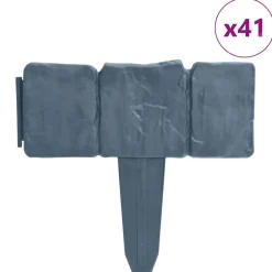 vidaXL Plænekanter 41 stk. 10 m plast stenlook