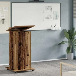 vidaXL Podium med skuffe Gammelt træ 55 x 55 x 107 cm Konstrueret træ