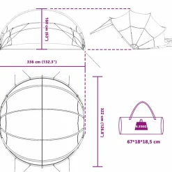 vidaXL Pool Dome Grå og orange 336 x 322 x 160 cm