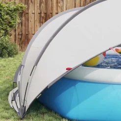vidaXL Pool Dome Grå og orange 336 x 322 x 160 cm