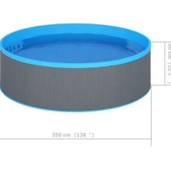 vidaXL pool 350x90 cm grå