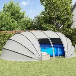 vidaXL Pooltelt Dome Grå 538 x 440 x 204 cm