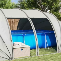 vidaXL Pooltelt Dome Grå 538 x 440 x 204 cm
