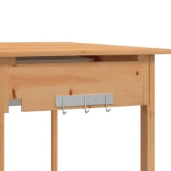 vidaXL pottebænk med vask 147,5x44x139,5 cm massivt grantræ brun