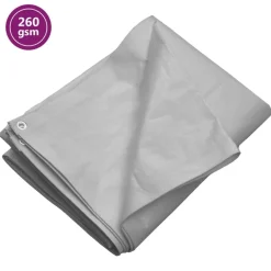 vidaXL presenning 2x3 m 260 g/m² HDPE grå