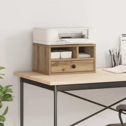 vidaXL Printerstand Artisan Egetræ 40 x 32 x 24 cm Konstrueret træ