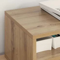 vidaXL Printerstand Artisan Egetræ 40 x 32 x 24 cm Konstrueret træ