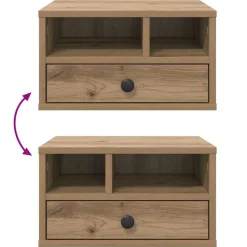 vidaXL Printerstand Artisan Egetræ 40 x 32 x 24 cm Konstrueret træ