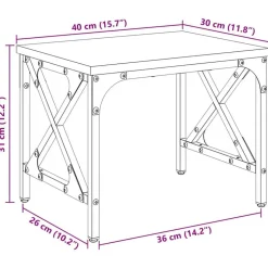 vidaXL Printerstand Artisan Egetræ 40 x 30 x 31 cm Konstrueret træ