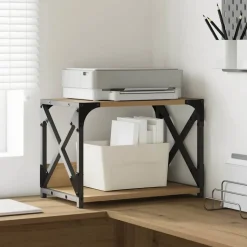 vidaXL Printerstand Artisan Egetræ 44 x 26 x 31.5 cm Konstrueret træ